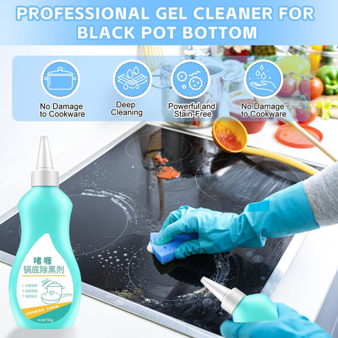 Magic Gel Cleaner for Pots and Pans,Gel Cleaner for Pot Bottom,Stainless Steel Pan Cleaner,Black Pot Bottom Cleaning Gel,Cleaner for Bottom of Pot...