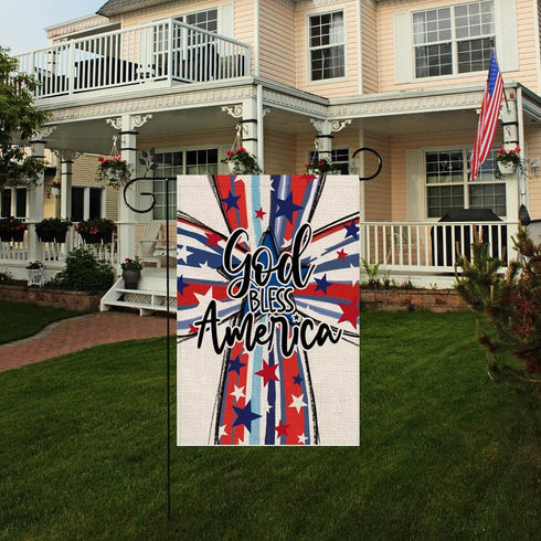 Garden Flag,Garden Decor Garden Flags 12x18 Double Sided 2024 Patriotic Decorations Lawn Flags for Outside,God Bless America Flag Summer Garden Fl...