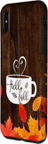 Hello Fall Coffee Mug Autumn Leaves Happy Fall Feeling Case for iPhone XS Max...