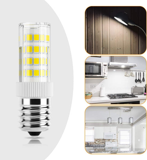 DiCUNO E17 LED Bulb, Appliance Bulbs, Microwave Oven, Stovetop Light, 4W 400lm, Daylight White 6000K, Non-dimmable 40w Equivalent Replacement for ...