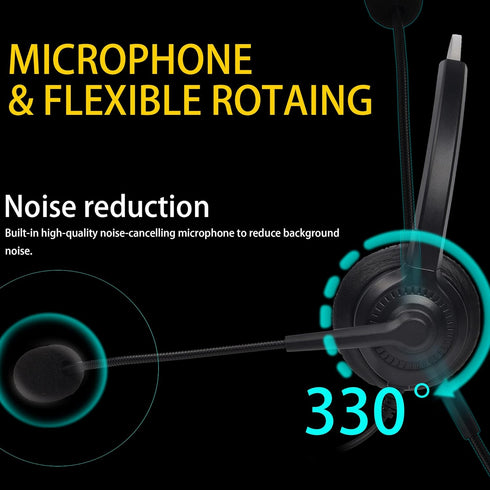 Computer Headset with Microphone, On-Ear 3.5mm Headset with Mic for Laptop, 3.5mm Binaural-Ear Headphone with Lightweight Business Headphones with...