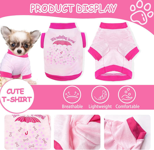 Kallfir's cutie 4 Pieces Dog Clothes for Small Dogs Girl Summer Spring Dog Shirts Cute Soft Chihuahua Yorkie Clothes Pet T-Shirt Breathable Puppy ...