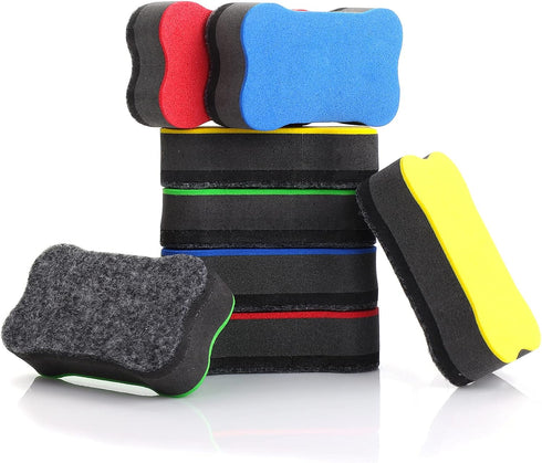 Magnetic Whiteboard Eraser, 8 Pcs Mini Dry Eraser with Thick Felt Pad Dry Erase Eraser for White Board Chalkboard Eraser for Kids Colorful Dry Wip...