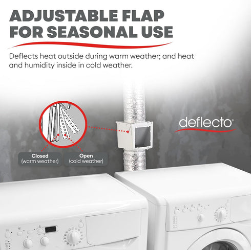 Deflecto Extra Heat Dryer Saver – Compatible with 4 inch Transition Ducts | Includes 2 Durable 4 inch Plastic Clamps | Moisture Control, Saves Ene...