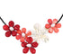 AeraVida Bold Bouquet of Reconstructed Red Coral and Shell Sakura Floral Choker Wrap Necklace...
