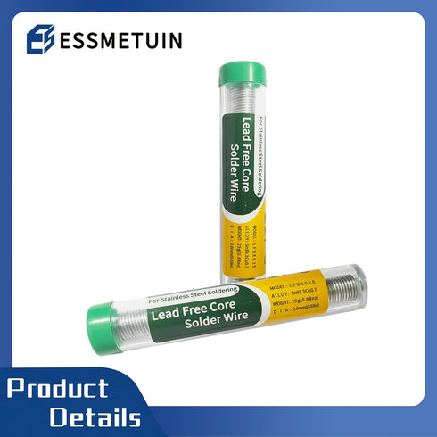 Solder for Aluminum Soldering, Lead Free Core Solder for Stainless Steel/Nickel Sheet by Essmetuin(1.4oz/2pack)...