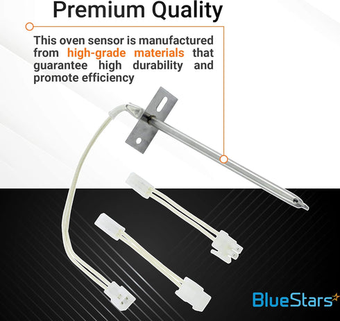 BlueStars 12001656 Oven Temperature Sensor Part - Compatible with Whirlpool Kenmore Ovens - Replaces AP4009009 74004943 PS1570174 12001554 1200165...