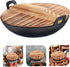 Alipis 1 Set Mini Amphora Wok Household Work Wrought Iron Wooden Cover...