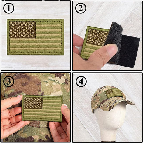 American Flag Patch, 10 Bundle-Set, Tactical Morale Military Patches of USA US for Backpacks Hat Army Gears Etc...