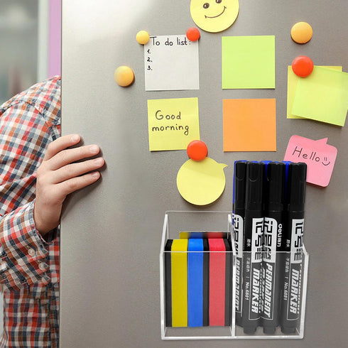 Magnetic Dry Erase Marker Holder, Whiteboard Marker Holder,Marker Holder Pencil Cup Holder for School,Magnetic Marker Holder,for Fridge, Door, Wal...
