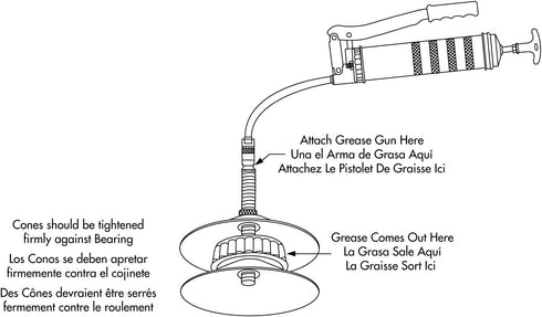 LUMAX LX-1310 White 1/2" Inner Diameter / 4-1/2" Outer Diameter Plastic Universal Bearing Packer. for use on All Grease Guns. Can be Used with Eit...
