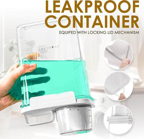 STARCART Laundry Detergent Dispenser (1pk): Mess-Free, Airtight 68oz/2000ml Transparent Dispenser for Laundry Room Organization and Storage...