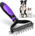 MIU COLOR Pet Grooming Brush, 2 Sided Undercoat Rake for Dogs & Cats, Professional Deshedding Brush and Dematting Tool, Effective Removing Knots, ...
