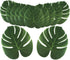 OurWarm 24pcs Large Artificial Tropical Palm Leaves, Faux Safari Leaves Monstera Fake Leaves, Hawaiian Luau Party Jungle Beach Theme Decorations f...