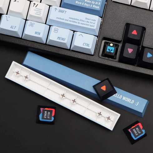 MOLGRIA Keycaps Hello World 134 Set for Mechanical Keyboard, Custom PBT Cherry Profile Key Caps with Keycap Puller for Gateron Kailh Cherry MX Swi...