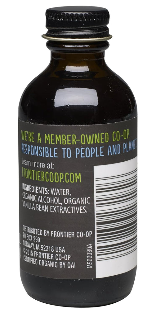 Frontier Co-op Organic Vanilla Extract, 2 Ounce Glass Bottle, Buttery Smooth, Sugar-Free Flavor For Smoothies and More...
