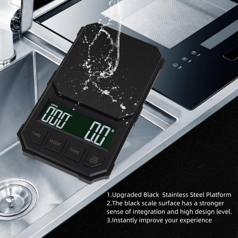 Digital Scale, Timer Coffee Scale,Digital Kitchen Gram Scale,2000gx0.1g,Back-Lit LCD Display,Auto Off, Stainless Steel, Batteries Included...