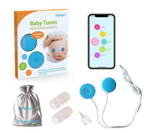 Baby-Bump Headphones – Plays and Shares Music, Sound and Voices to The Womb – Premium Baby Bump Speaker System – Including bebon Tunes APP (iOS an...