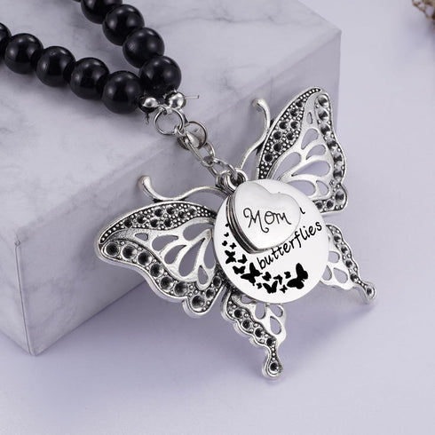 Mom Memorial Suncatcher Butterfly for Car Charm Loss of Mother Ornament Hanging Rear View Mirror Accessories Grief Bereavement Sympathy Gift...
