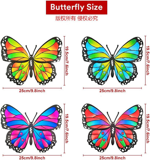 Metal Butterfly Wall Art Decor - 9.8 inches Outdoor Wall Art Decorations for Fence Garden Backyard Bedroom Patio Living Room,Gift for Mom Dad Frie...