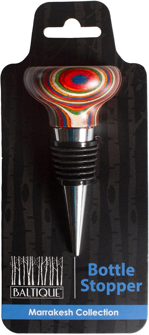 Baltique Marrakesh Collection Wine Bottle Stopper, Multicolor Leak-Proof and Reusable Wine Saver, Preserves Beverage Freshness...