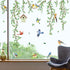 decalmile Spring Summer Hanging Green Vine Double Sided Window Clings Birds Tree Leaves Window Decals Anti-Collision Glass Window Doors Window Sti...