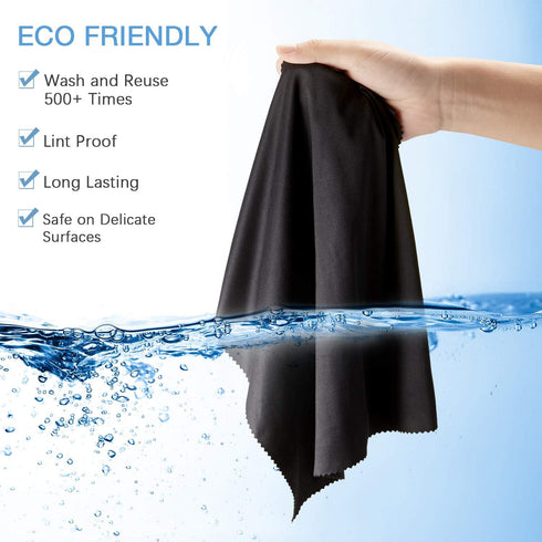 Frienda 12 Pack Large Microfiber Glass Cleaning Cloths 12 x 12 Inch Oversized Eyeglass Sunglasses Cleaning Cloths for Electronics Glasses Screens ...