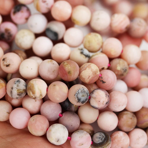 Crystals for Jewelry Making Healing Beads for Jewelry Making Chakra Crystal Jewerly Beading supplies Matte Pink Opal 8mm 15.5inch about 46-48 Bead...