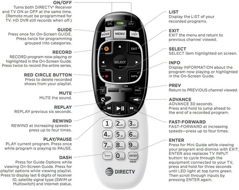 DIRECTV 4336303112 2 Pack - RC73 IR/RF Remote Control...