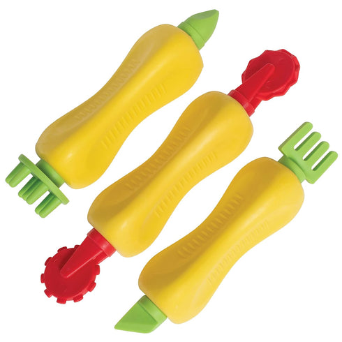 READY 2 LEARN Chunky Triangle Grip Craft Tools - Set of 3 - Easy to Hold, Double-Ended Paint and Dough Tools for Kids...