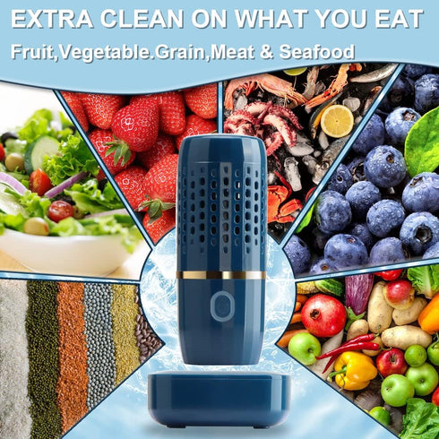 Texsens Fruit and Vegetable Washing Machine - Portable Fruit Cleaner Device, Wireless Charging & Waterproof Veggie Purifier Home Gadgets for Deepl...