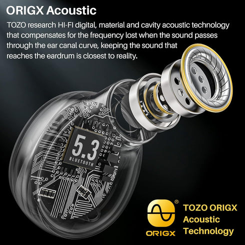 TOZO T10 (Classic Edition) Bluetooth 5.3 Wireless Earbuds with Wireless Charging Case IPX8 Waterproof Stereo Headphones in Ear Built in Mic Headse...