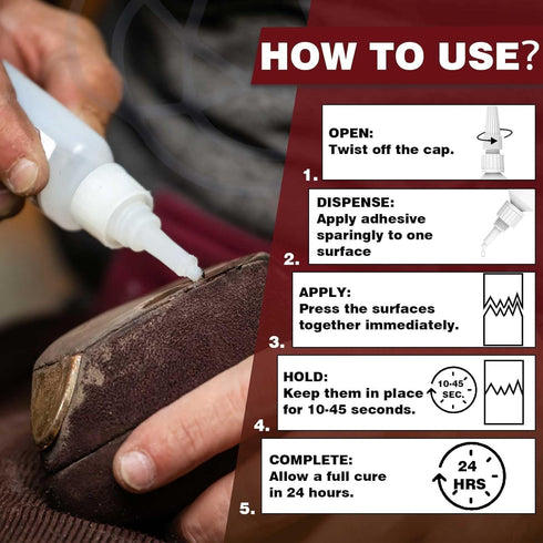 Leather Glue, Adhesive for Leather, Instantly Strong Adhesive for bonding Genuine Leather, Shoes, Tents, Drapes, Carpeting, Furniture Upholstery, ...