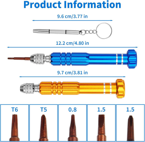 11 In 1 Multifunctional Small Screwdriver Set Eyeglass Repair Kit Portable Eye Glass Repairing S2 Steel Magnetic Eyeglass Screwdriver Kit for Eyeg...