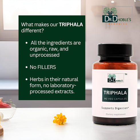 Triphala for Gentle Colon Cleanse, Digestive Aid, Detox, Herbal Ayurvedic Bowel Cleanser, Helps Digestion, Amla, Haritaki & Bibhitaki, Organic, Ve...