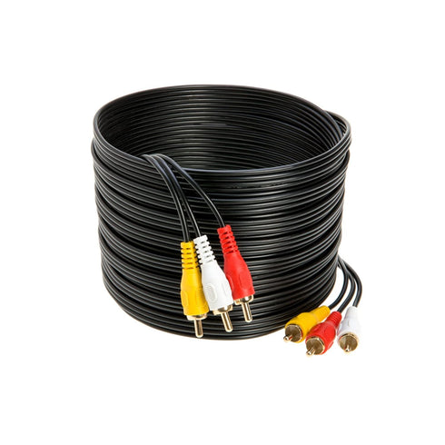 3RCA Video/Stereo Audio Cable, Composite Wire Cord DVD HDTV 6ft, 12ft, 15ft, 25ft (25FT)...