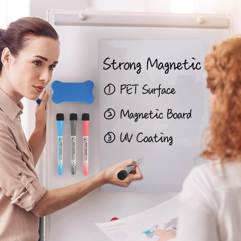 16” X 12” Whiteboard Magnetic Dry Erase Board Self Adhesive for Any Smooth Surface with New Stain Resistant Technology,Home Kitchen Fridge Shoppin...