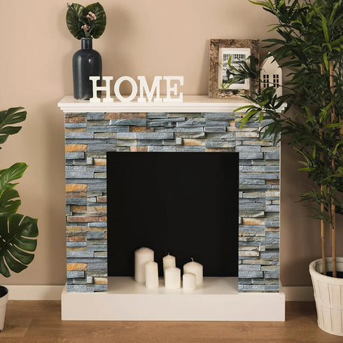 3-Pieces Peel and Stick Backsplash Tiles for Kitchen 4"x 12" PVC Self-Adhesive Subway Matte Faux Stone Wall Panel Brick Stick on Backspalsh for Ba...