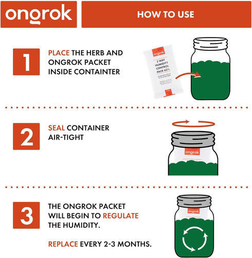 ONGROK 2 Way Humidity Control Packets, 62% RH, 1.5 Gram, 24 Pack