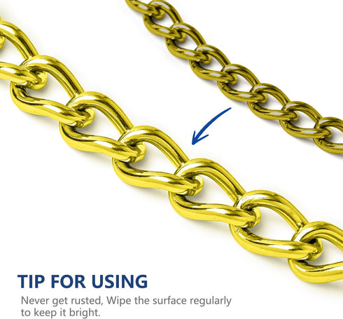 WePet Dog Chain Collar, Metal Slip Collar, Heavy Duty Choke Collar, for Training, Control, Durable Steel Cuban Links, Avail, Gold, M...