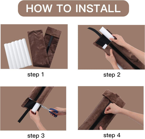 GDHOMM Under Door Draft Stopper Weather Stripping Gap Filler & Seal Adjustable 30"-36", Blocks Noise, Cold Air & Light, Coffee...