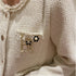 Vintage Imitating Pearl Brooch Number 5 Brooches Pins for Women Fashion Banquet Jewelry...