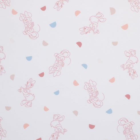 Disney Minnie Mouse White, Light Blue, and Peach with Daisy Duck Super Soft Nursery Fitted Crib Sheet...