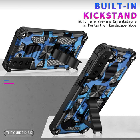 Samsung Galaxy S21 Plus Phone Case,SZYZ Camouflage Sturdy Case with Heavy Duty Shockproof Military Grade Anti-Fall Protection and Built-in Magneti...