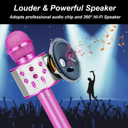 Karaoke Machine Microphone For Kids Toys,Toddler Microphone For 3 4 5 Year Old Girl Birthday Gifts,Girls Toys For 6 7 8 Year Old Girl Gifts,Christ...
