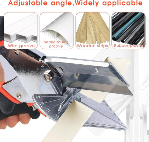 Replaceable blade Miter Shears Handheld, Multifunctional Trunking Shears for Angular Cutting of Moulding and Trim, Adjustable at 45 to 135 Degree,...