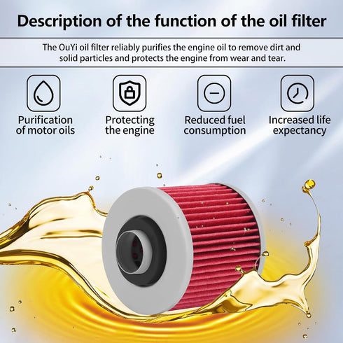 Motorcycle Air Filter & Oil Filter & Fuel Filter & Spark Plug Compatible with Yamaha XVS650 V-Star 650 Custom 1998-2011 XVS650AT V-Star Silverado ...