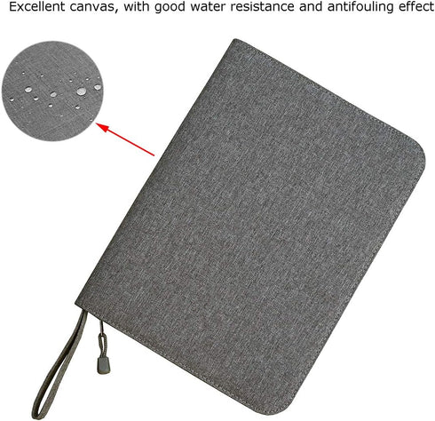 48 Slots Gray Fountain Pen Case, Canvas Pen Holder Display Pouch Bag Storage Large Capacity Water Resistant...