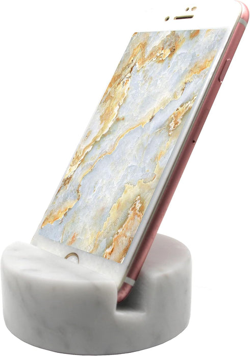 Luxurious Marble Cell Phone Stand Holder for Cellphone Tablet On Desk, Countertop, Table, Nightstand. Heavy Solid Real Stone Mobile Phone Stands...