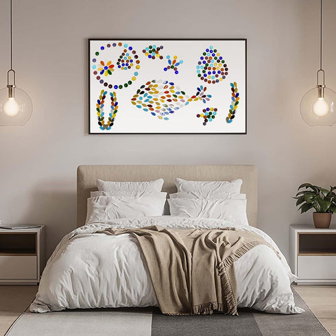 Mixed Color Petal Glass Mosaic Tiles, Water Drop Stained Mosaic Glass Pieces with Round Flat Glass Gems for Crafts...